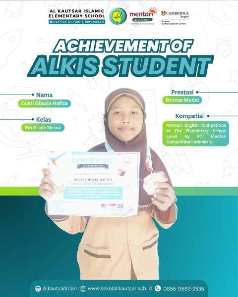 Bronze Medal Mentari English Competition 2025